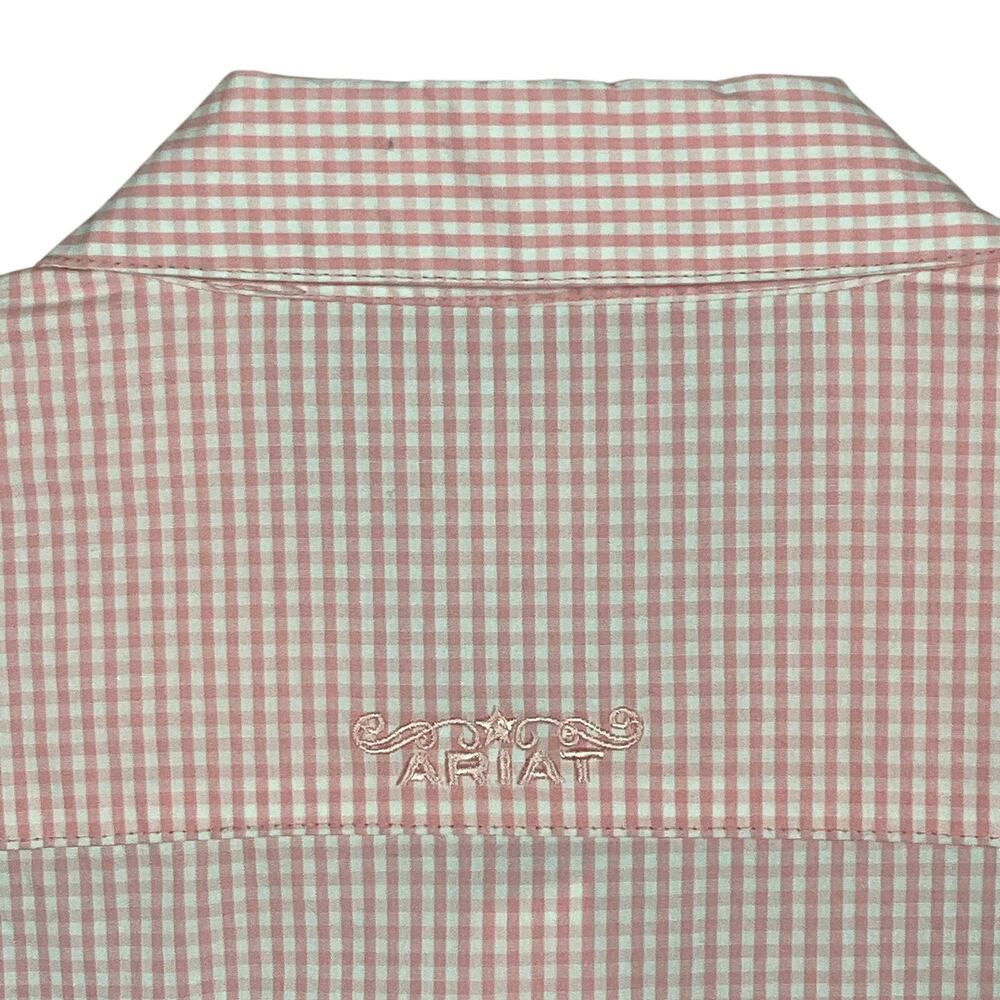 ARIAT Shirt Kirby Button Down Pink White Gingham XXL Western Cowgirl Equestrian - Picture 12 of 16